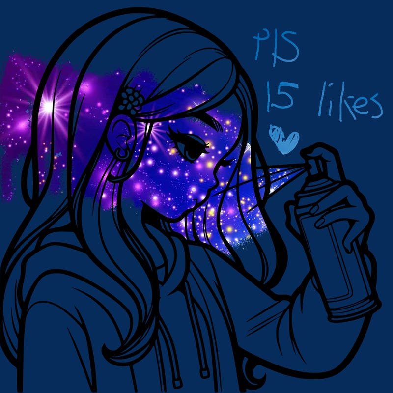 a realistic girl spray painting