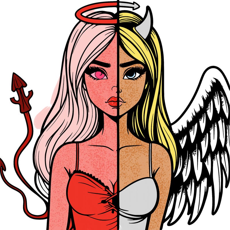 devil vs angel realistic girl