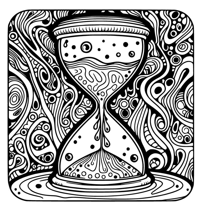 surreal pschedelic hourglass sands of time