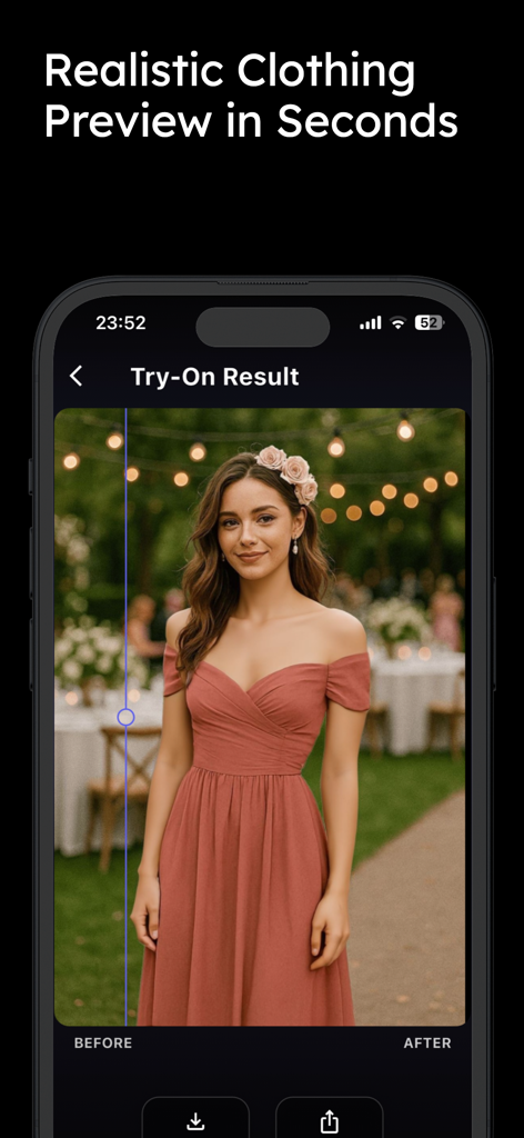 AI Clothes Changer #1 - Realistic AI virtual try-on of a woman in an elegant formal dress