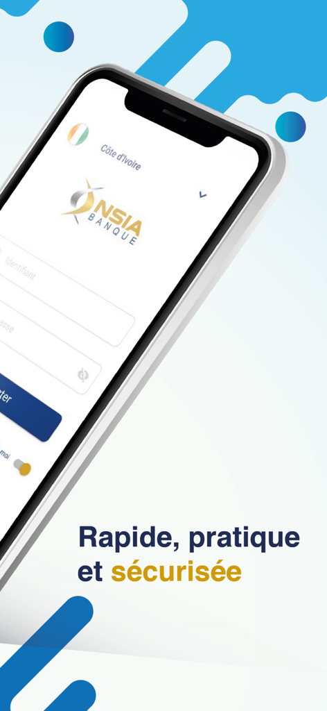 NSIA Banque Direct - Login screen of the NSIA Banque Direct mobile banking application for Côte d Ivoire.