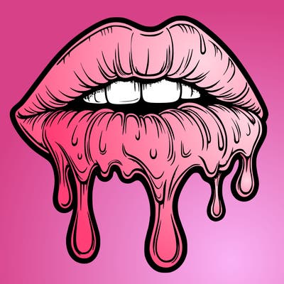realistic melting lips