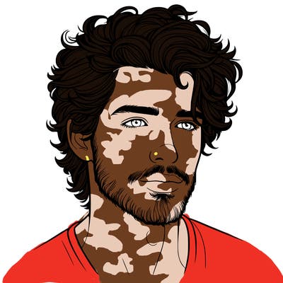 realistic man with fluffy hair