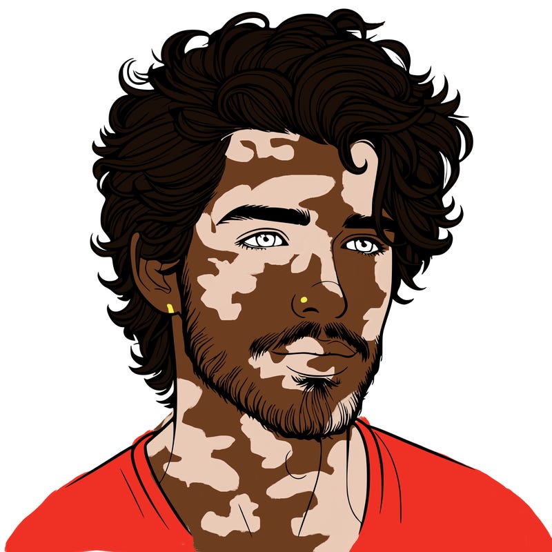 realistic man with fluffy hair