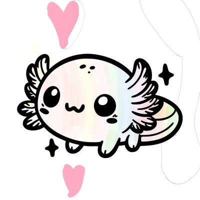 cute easy baby axolotl