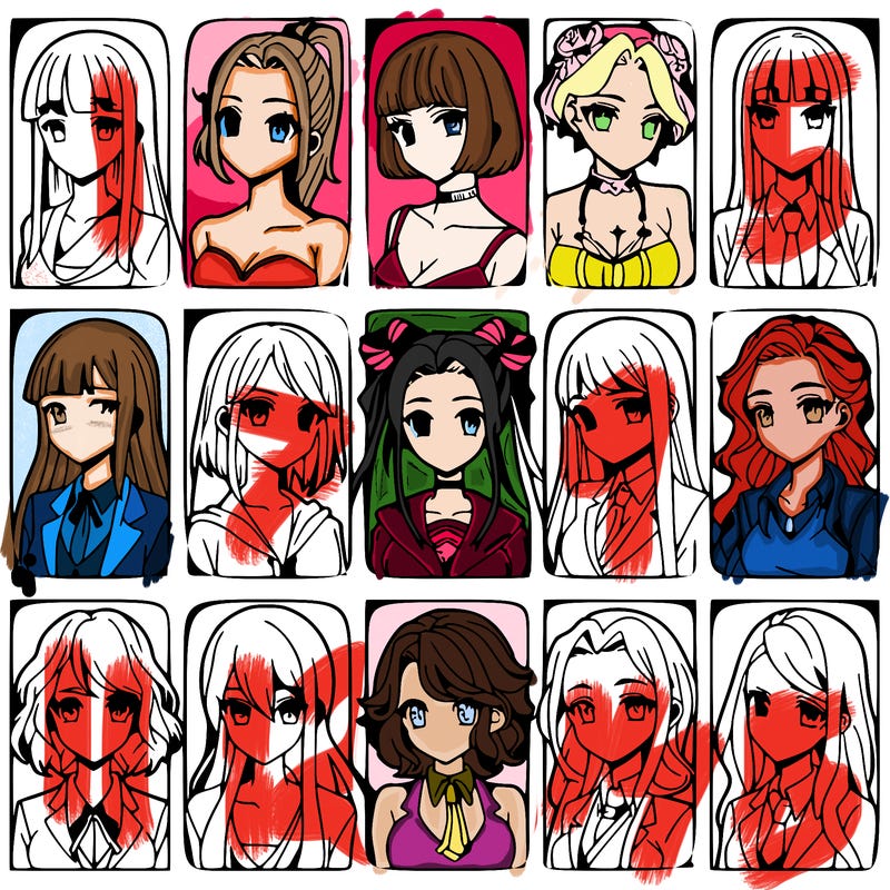 girls that look diffrent anime