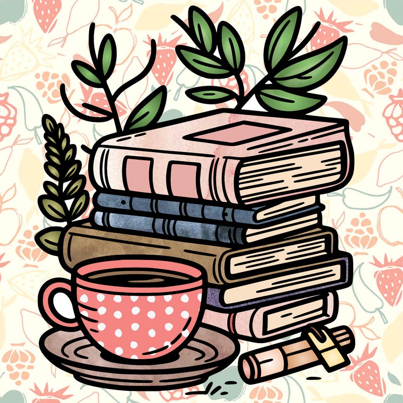 tea cup with books