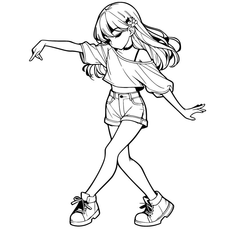 realistic girl danceing
