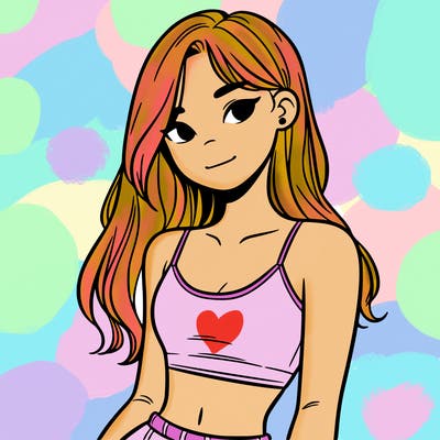 teen girl with crop top