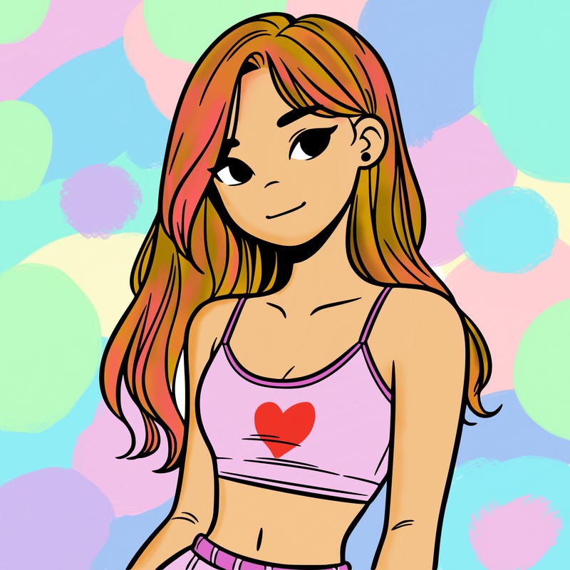 teen girl with crop top
