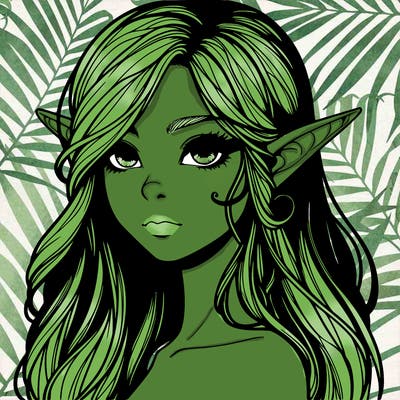 elf girl realistic dark fantasy