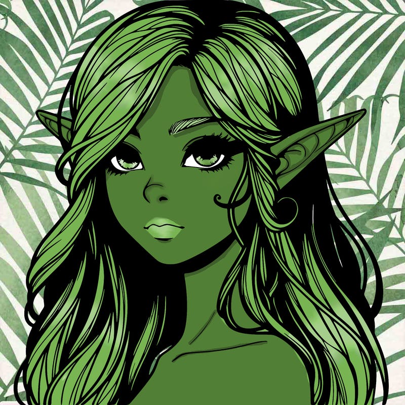 elf girl realistic dark fantasy