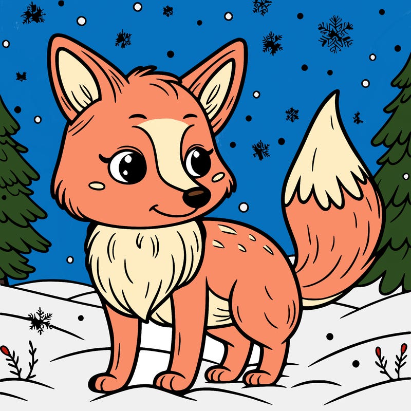 a fox in the snow