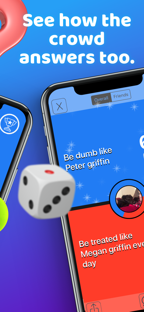 Captura de pantalla de una aplicación móvil que muestra las respuestas de la multitud para una pregunta de dilema