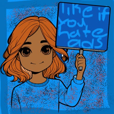 realistic girl holding up a sign