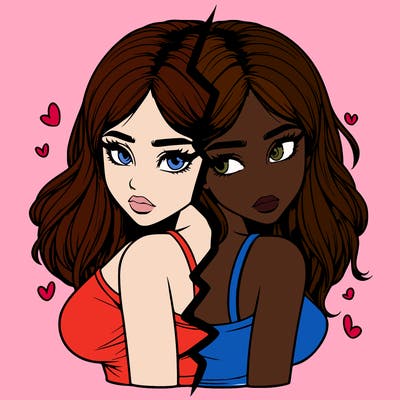 realistic girl split