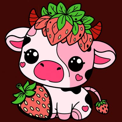 cute strawberry cow