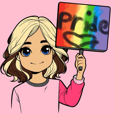 realistic girl holding up a sign