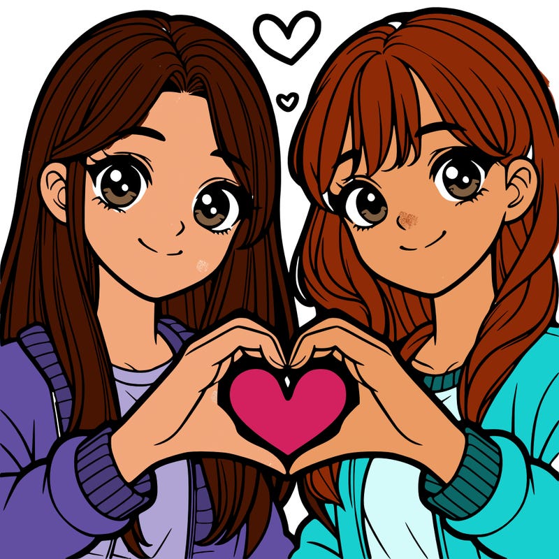 girls making heart with their hands