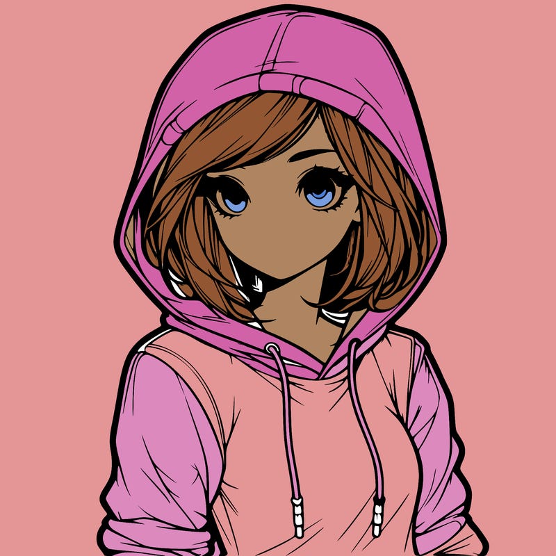 realistic girl with hoodie