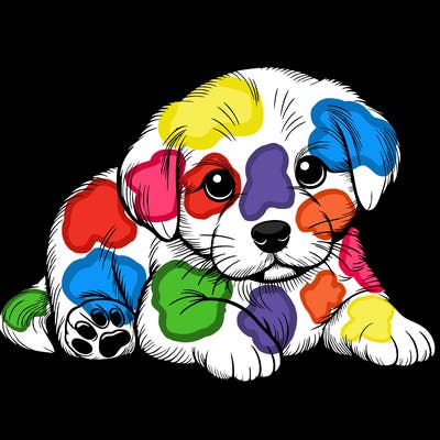 a cute realistic puppy