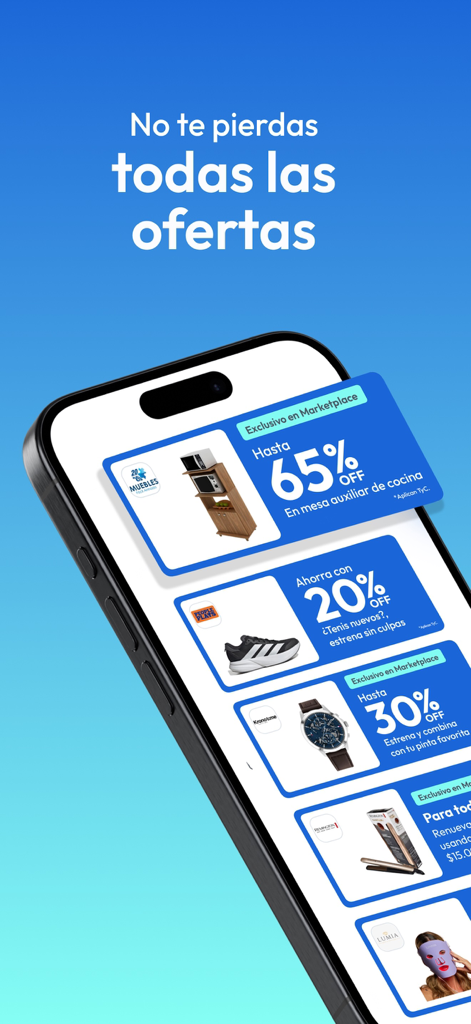 Smartphone screen showing exclusive shopping discounts and promotions on the Addi Shop app marketplace