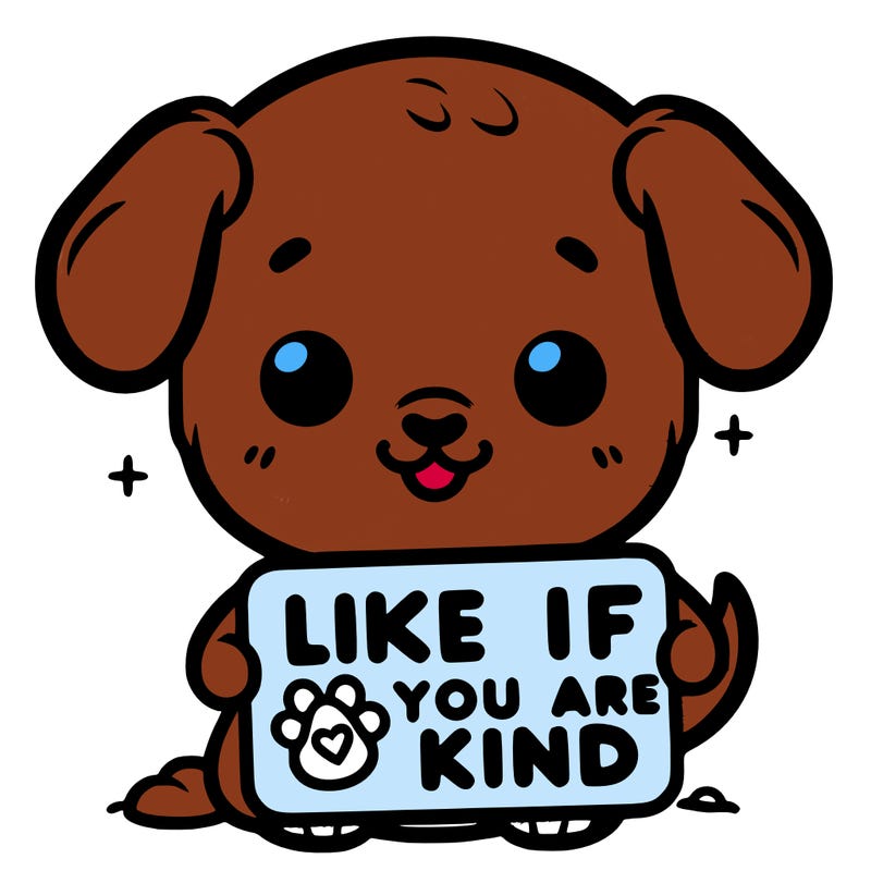 make a sign that says like if you are kind with a cute little dog