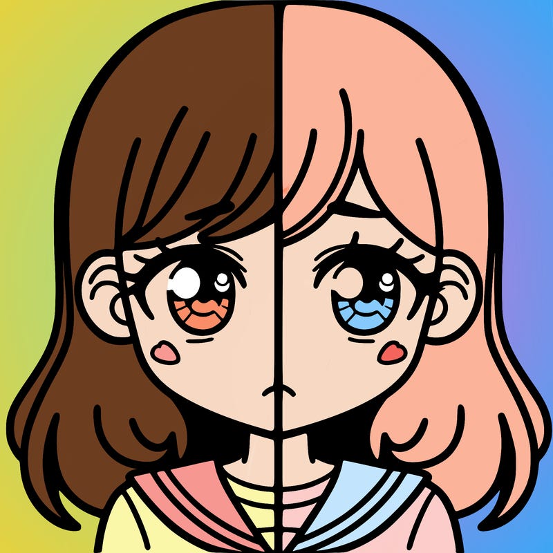 a split of a girl
