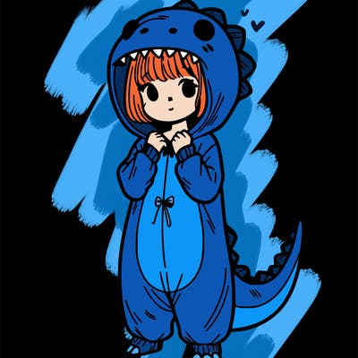 dino onesies on girl