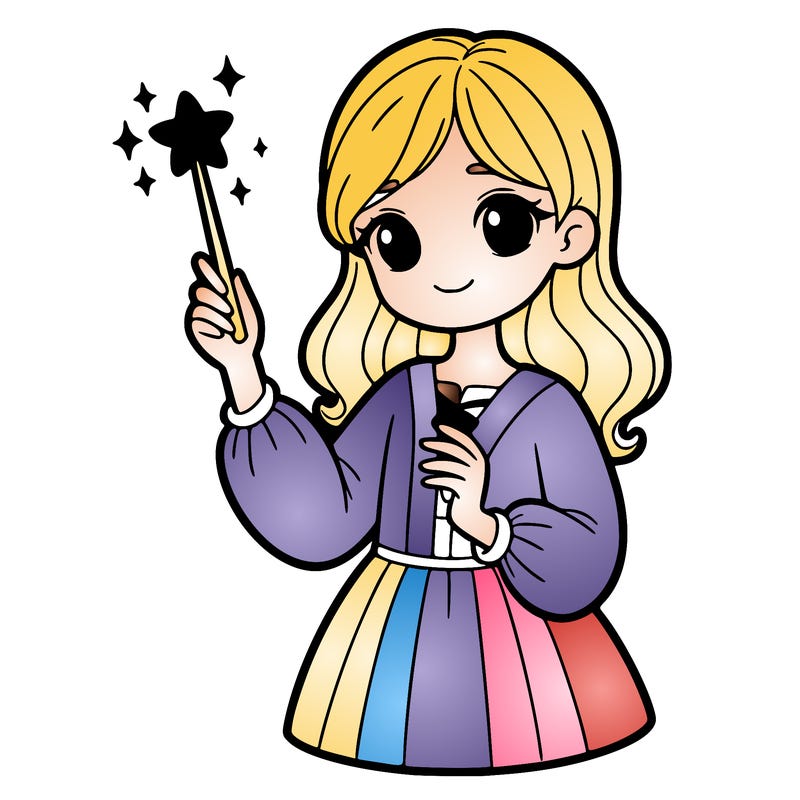 girl holding magical wand