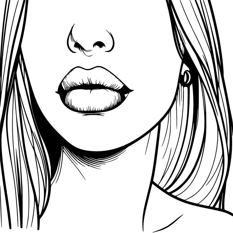 realistic woman with full lips