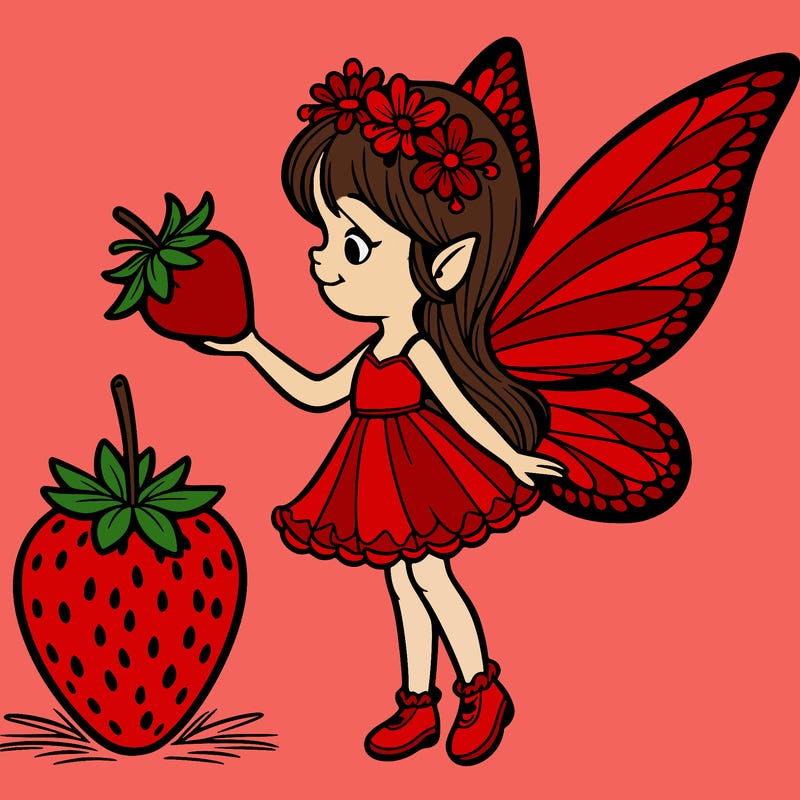 fairy with strawberry wings