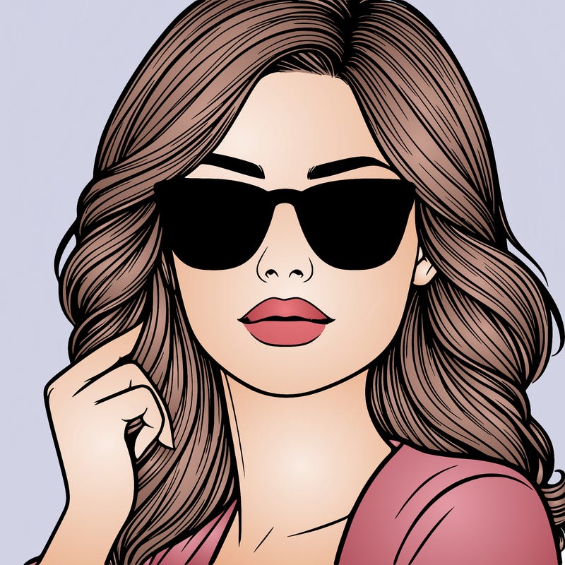 realistic woman with sunglasses