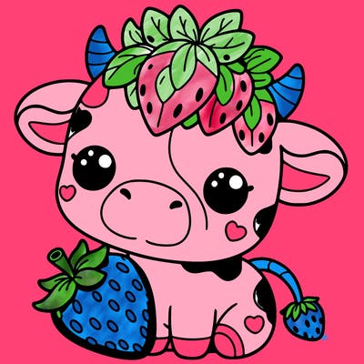 cute strawberry cow