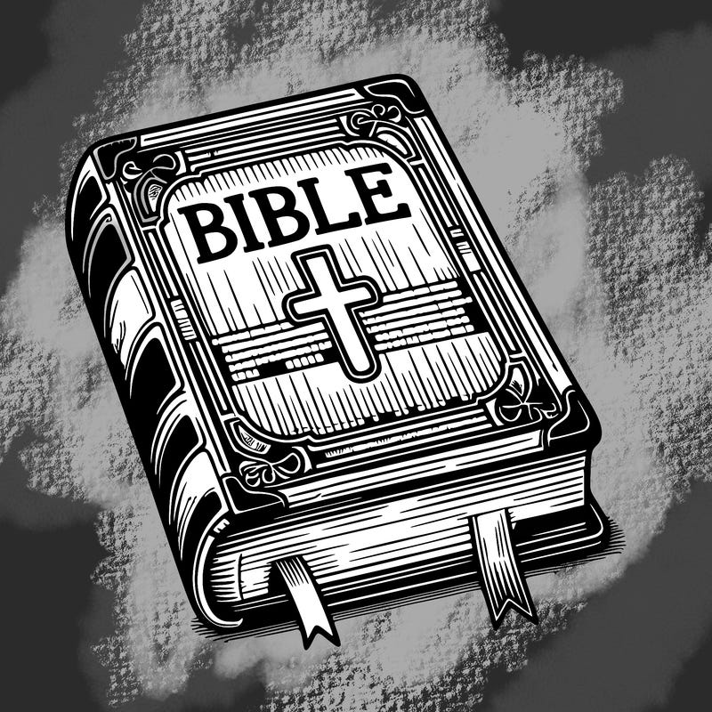 realistic book with the words bible on it