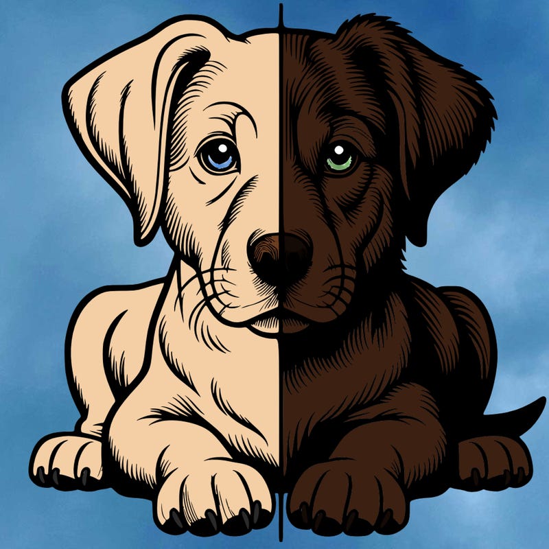 realistic dog split picture