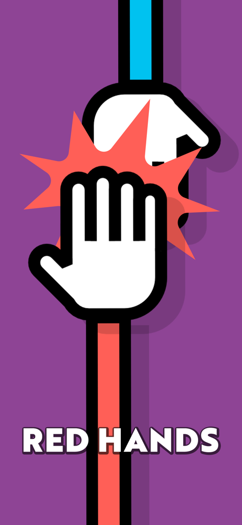 Captura de tela de gameplay do mini-jogo Mãos Vermelhas de Jogos para 2 Jogadores Offline