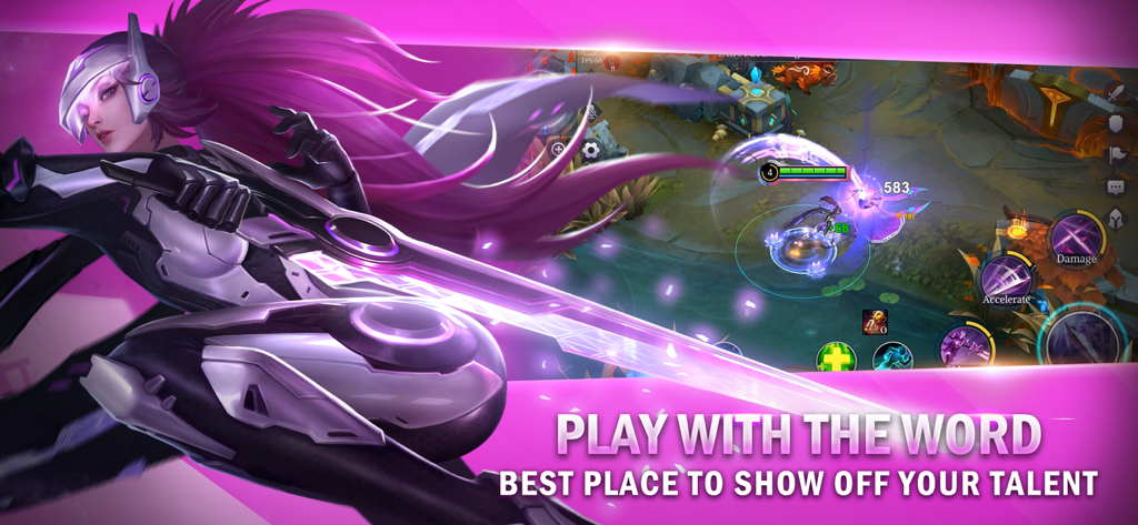 Legend of Ace - Legend of Ace gameplay screenshot featuring a hero with a purple sword