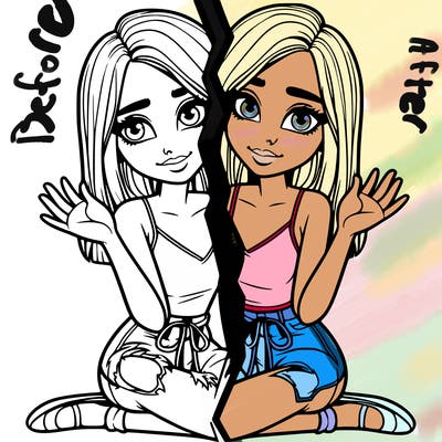 realistic girl split