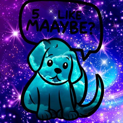 a puppy that says 5 like maybe