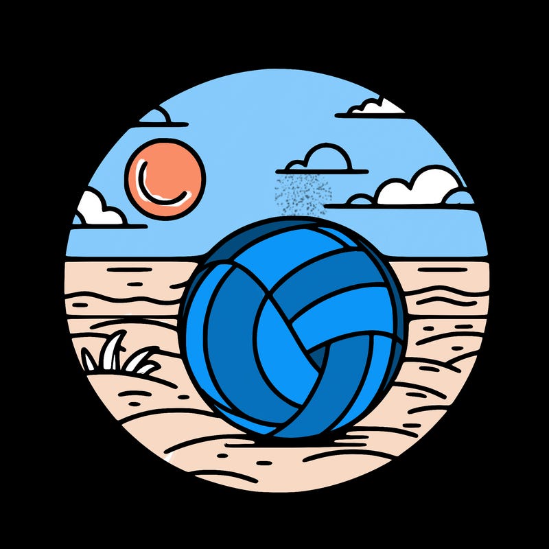 volleyball on a beach