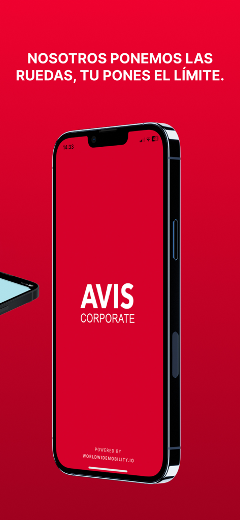 Splash screen of the Avis Corporate car rental app on an iPhone