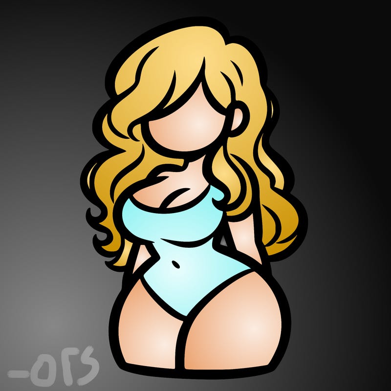 curvy woman with hair