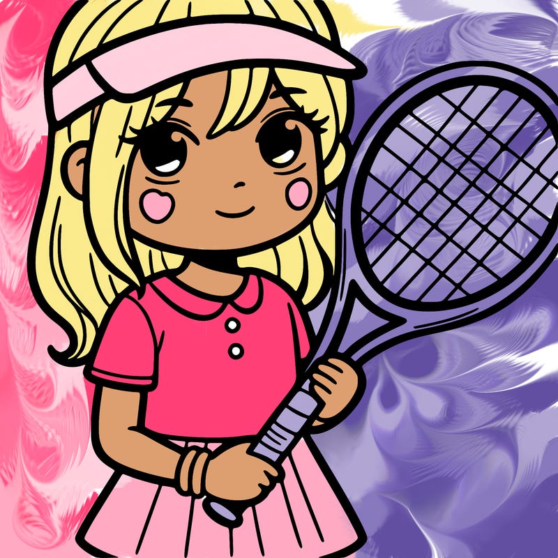 girl holding tennis racket