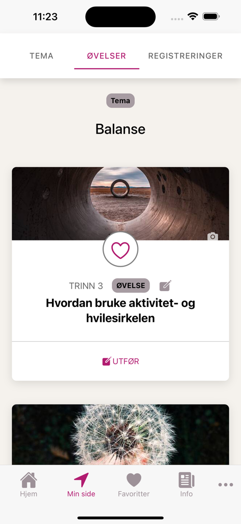 Epio - A screenshot of the Epio app's exercise interface featuring a balance exercise module on activity and rest cycles.