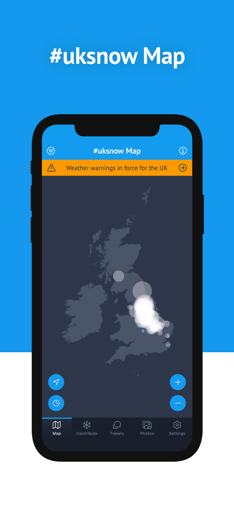 UK Snow Map - Crowdsourced snow map of the United Kingdom in the UK Snow Map app