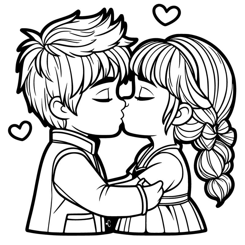 girl and boy kissing