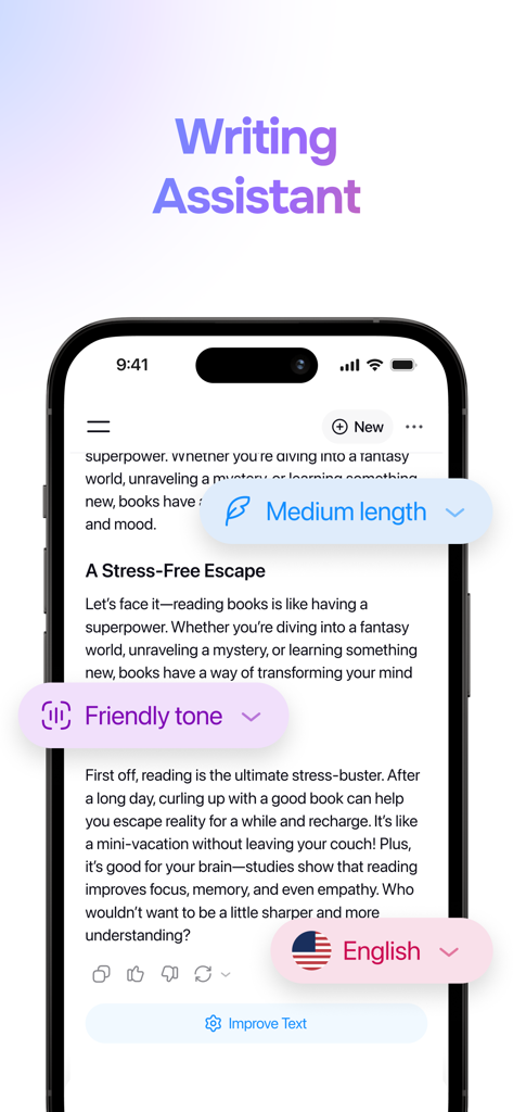 Sigma AI Browser - AI writing assistant interface in Sigma Browser with options to adjust tone length and improve text