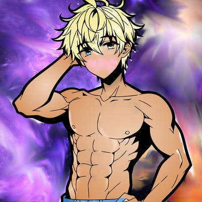 hot anime boy with abs