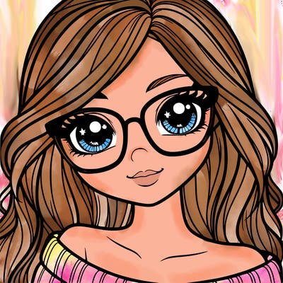 girl with beautiful eyes, hair, and glasses